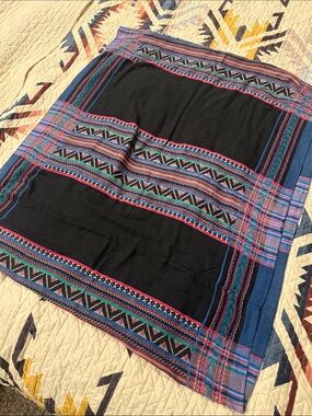 Black Multicolor Aztec Print Infinity Scarf
